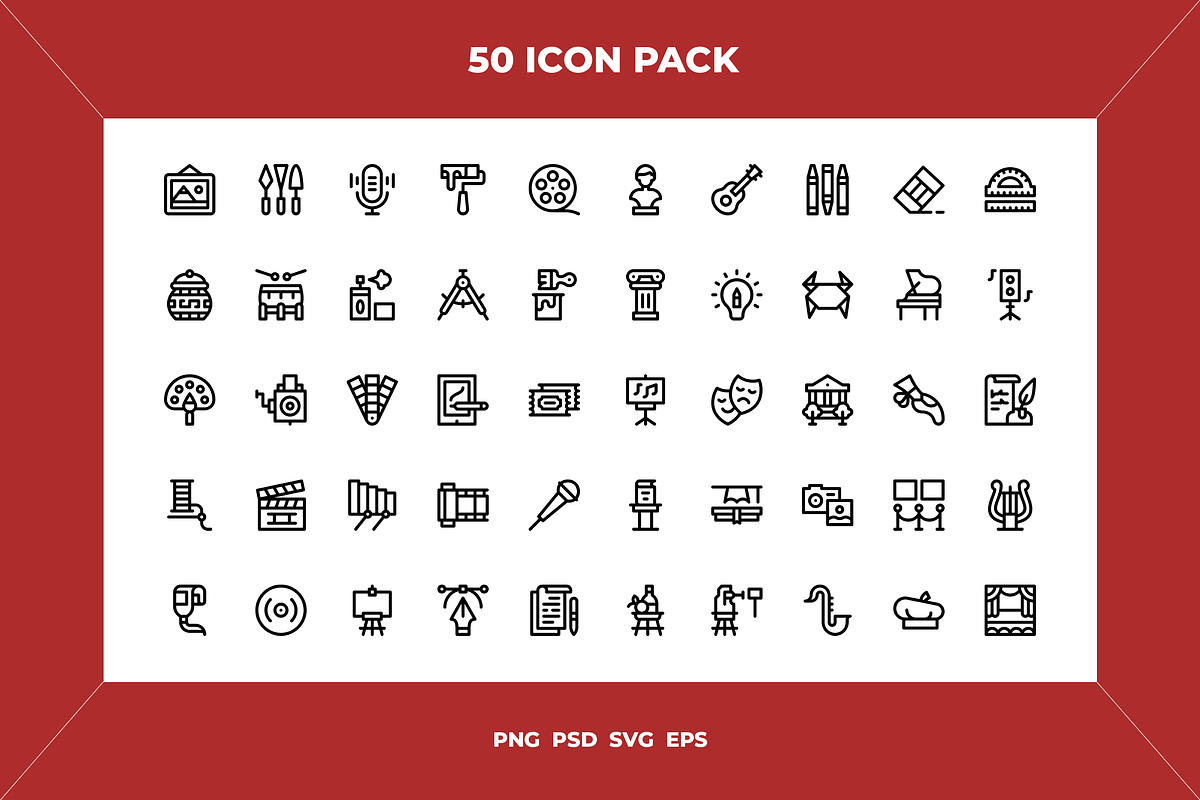 Fine arts icons, an Outline Icon by Wencory (Photo 1 of 2)