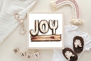Wooden Christmas Sublimation Clipart, a Work Illustration by CraftArtStudio (Thumbnail 6 of 6)
