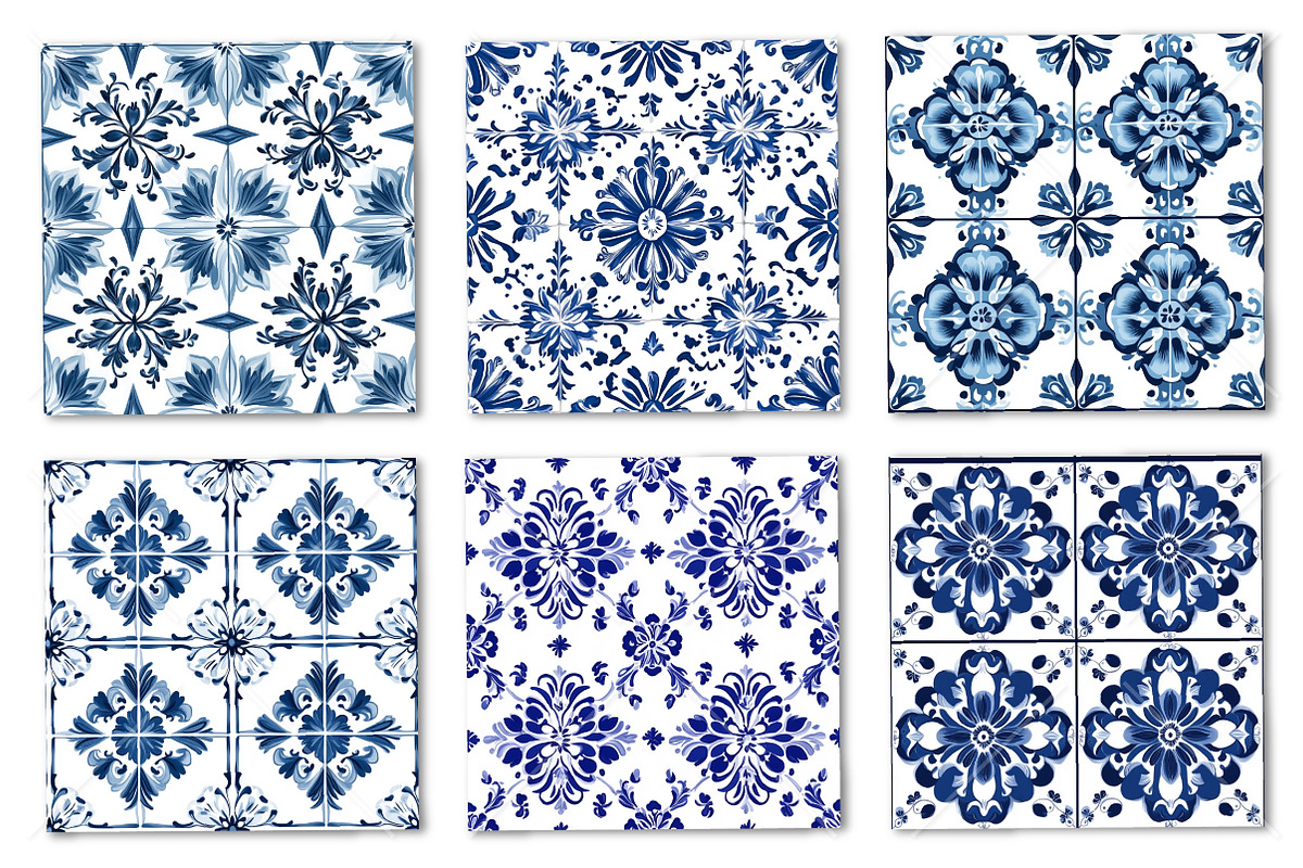 Morocco Blue and White Patterns, a Pattern Graphic by Canvas Craft (Photo 2 of 9)