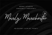 Manly Manchester - Font Script, a Script Font by MenkType Studio (Thumbnail 1 of 5)