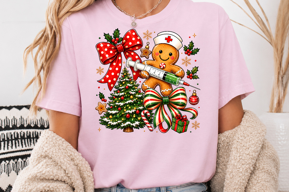 Cute Christmas Gingerbread Nurse PNG, a Seasonal Illustration by Rose Art (Photo 3 of 4)