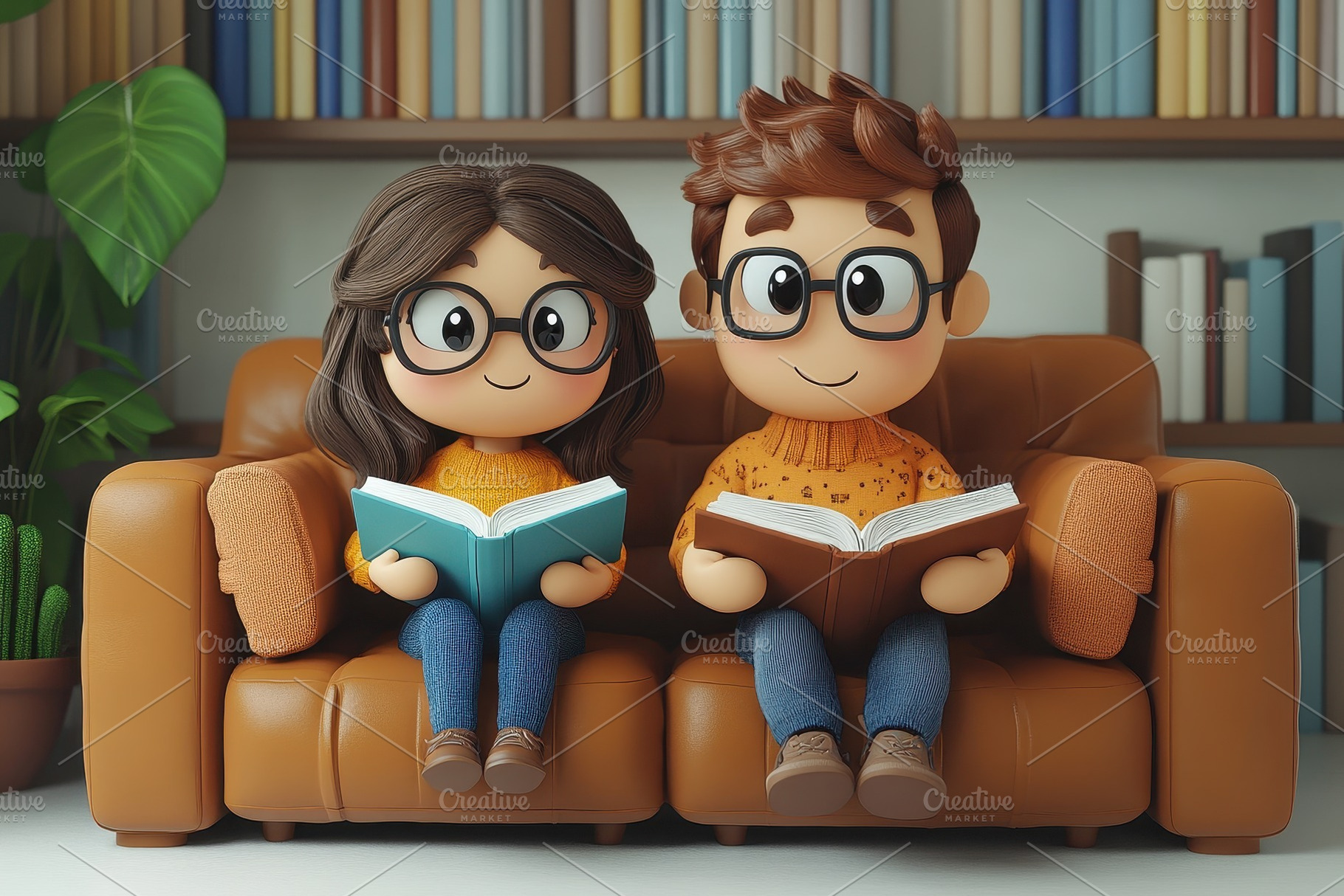 Couple enjoying cozy reading time at, a Photo by Tanuart