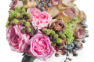 Colorful flower bouquet featuring bouquet, flower, and arrangement