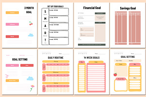 Editable 2024 Goal Planner For Canva