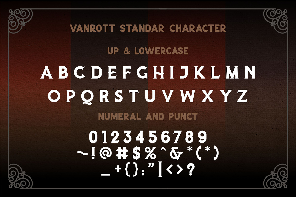 Vanrott - Old Style Font preview 8