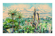 Equatorial. Tropical landscape, a Background Graphic by emeraldthue (Thumbnail 14 of 17)