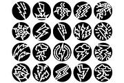 Lightning bolts and storm icons set, an Object Graphic by pikepicture (Thumbnail 2 of 3)
