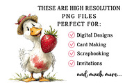 Whimsical Goose Strawberry Clipart, an Illustration by OK Design (Thumbnail 4 of 6)