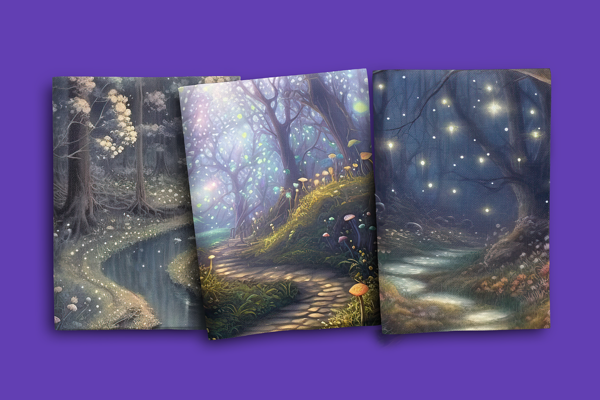 Enchanted Forest Digital Papers, a Background Graphic by Curve Design (Photo 4 of 12)