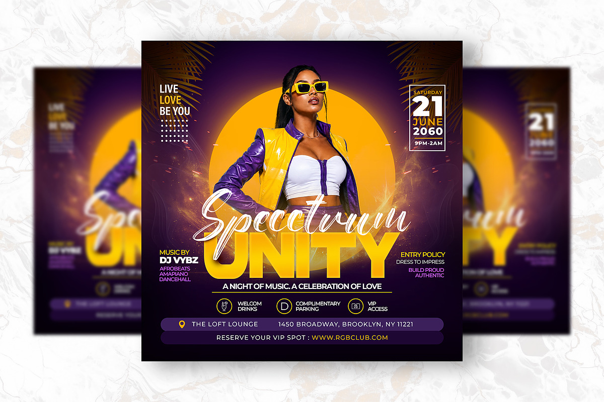 DJ Night PSD Party Flyer Design, a Flyer Template by Shajib Shikder (Photo 2 of 2)
