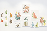 Watercolor Modern Summer Collection., a Decorative Illustration by Kira Konoshenko (Thumbnail 3 of 17)