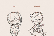 Procreate Whimsical Poses Pack, a Brush Add-On by Brzozowska (Thumbnail 5 of 5)