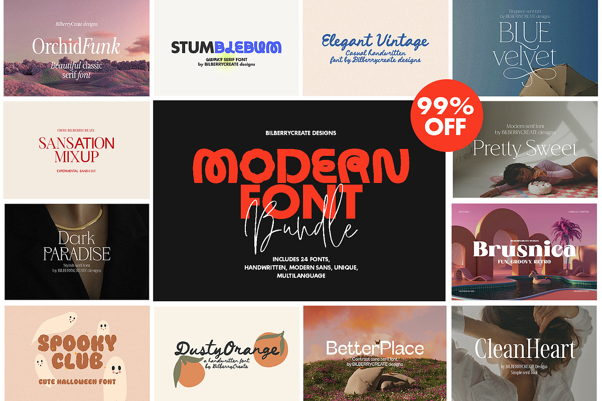Modern font bundle 99% off!, a Serif Font by BilberryCreates (Photo 1 of 28)