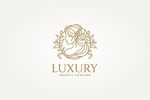 natural beauty line art label logo, a Branding & Logo Template by Blazybone
