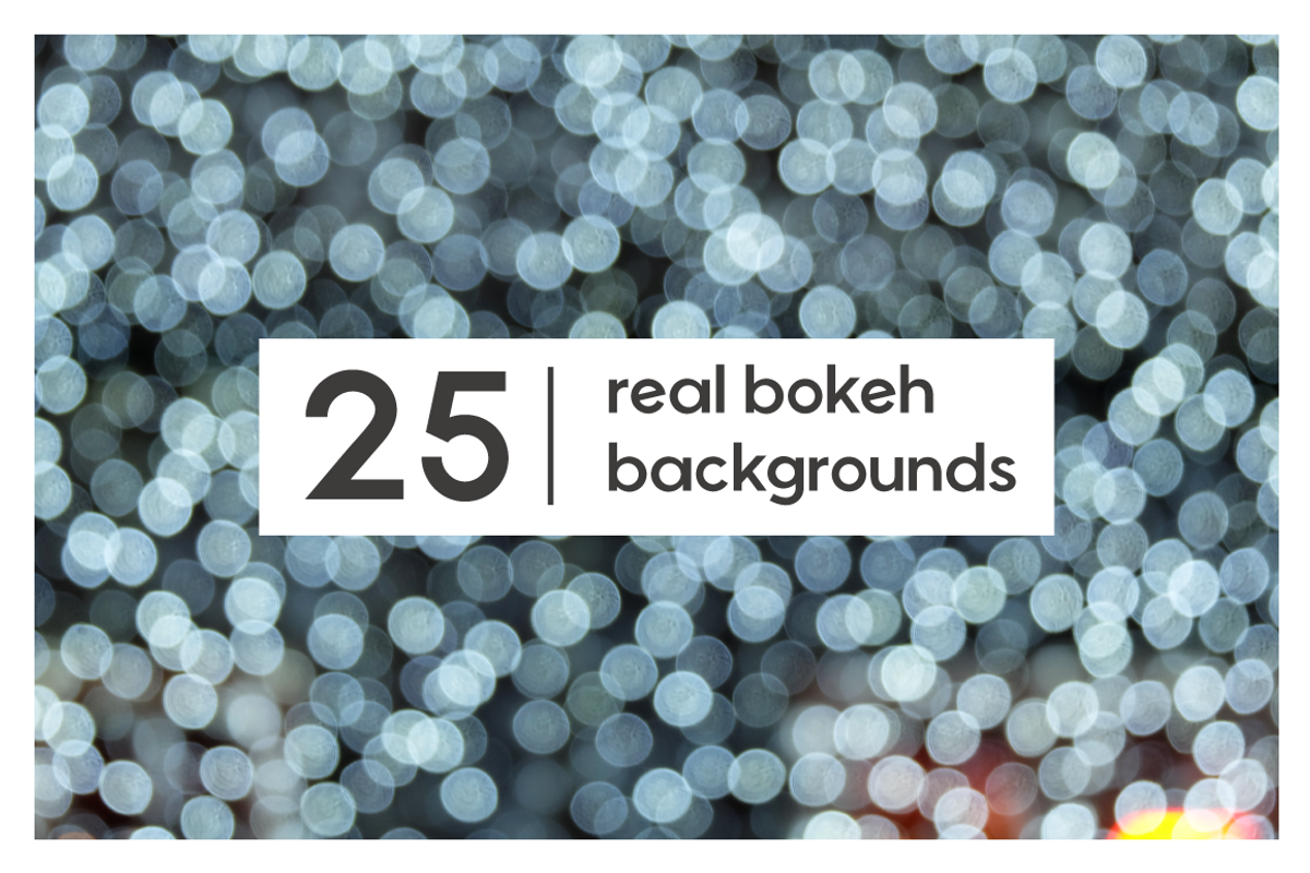 25 Real Bokeh Backgrounds / Overlays, a Texture Graphic by Uncommon Mockups (Photo 1 of 6)