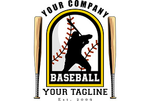 Baseball Player Graphic Logo Design, an Illustration by HitToon