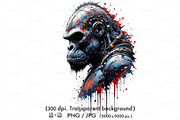Futuristic of gorilla cybernetic, an Animal Illustration by yod67 (Thumbnail 1 of 8)
