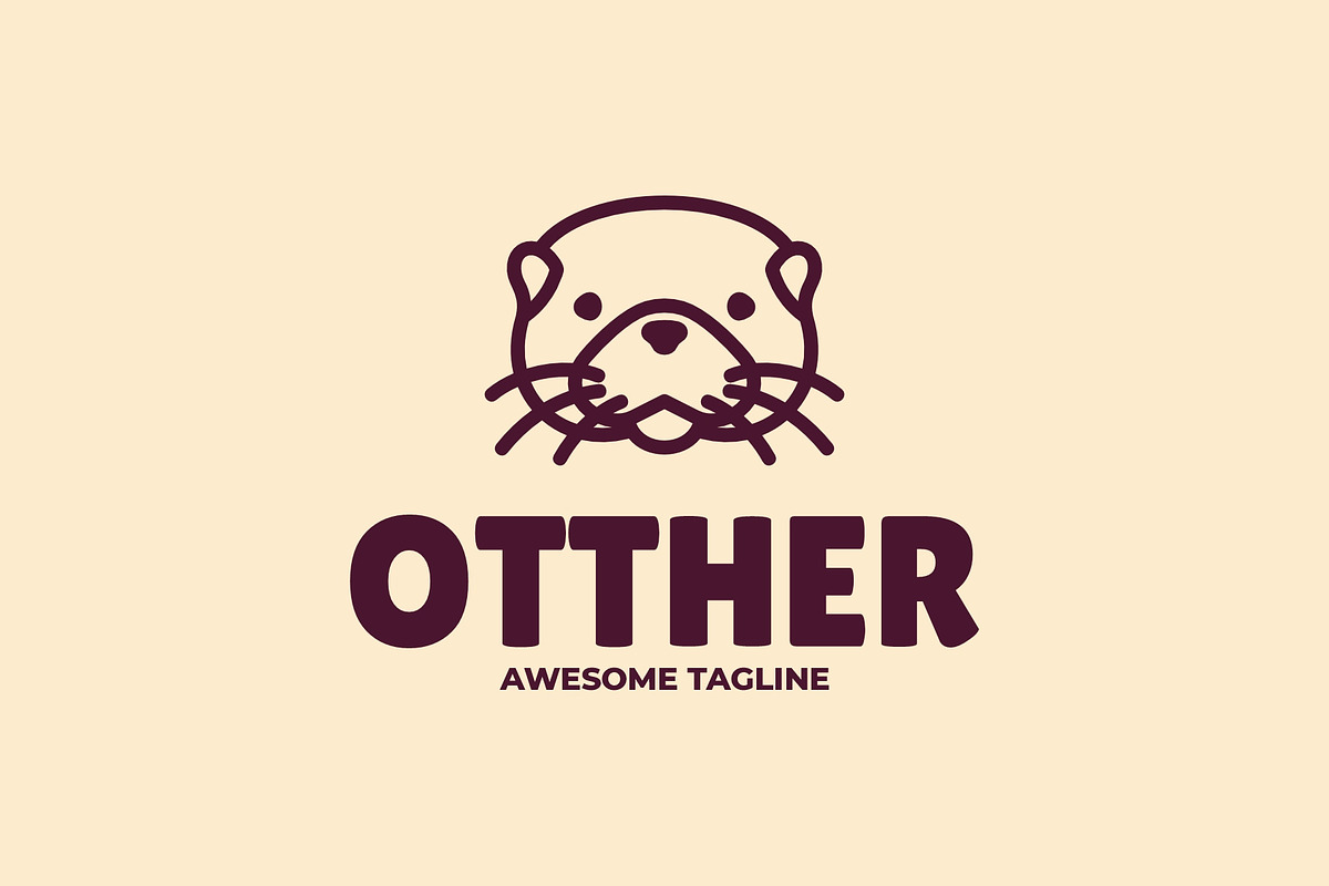 Otter Line Art Logo, a Branding & Logo Template by Artnivora.Std