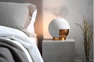 modern minimalist bedside lamp on, a Beauty & Fashion Photo by Sergey Kotenev