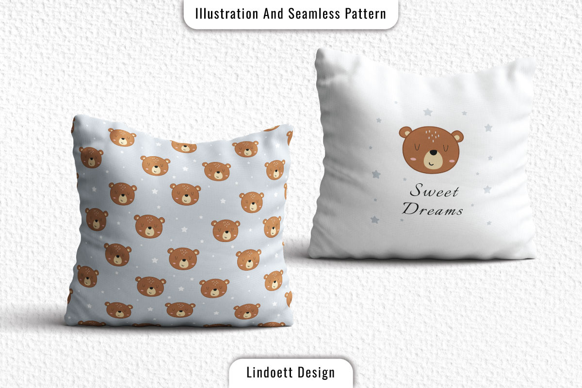 Cute seamless pattern featuring bear, a Pattern Graphic by lindoet23 (Photo 3 of 3)