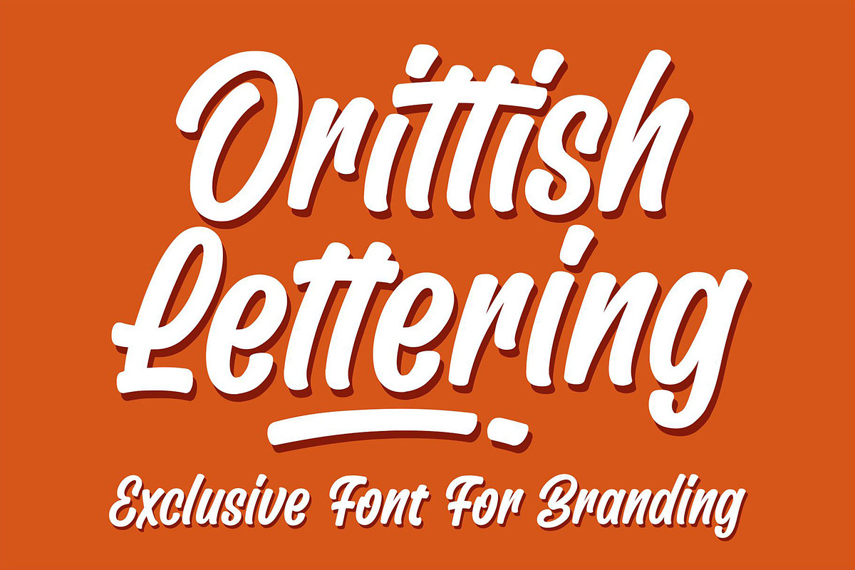Orittish | Lettering Brand Font, a Script Font by HanzelSpace Studio (Photo 5 of 8)