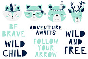 Tribal Woodland Set Mint, an Animal Illustration by Nagore Rodriguez Design (Thumbnail 2 of 3)