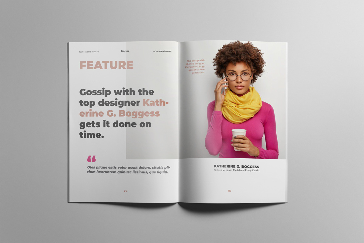 Fashion Magazine Bundle #1, a Magazine Template by Swayang (Photo 14 of 28)