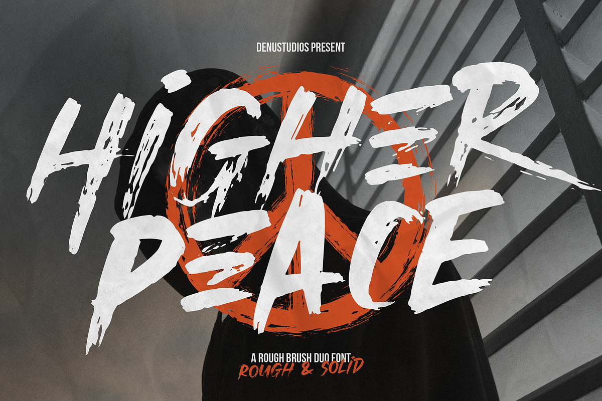 Higher Peace | Rough Brush Duo Font, a Font by Denustudios (Photo 1 of 13)
