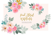 Pink and Gold Floral Clipart, an Illustration by Sunflower Day Love (Thumbnail 1 of 3)