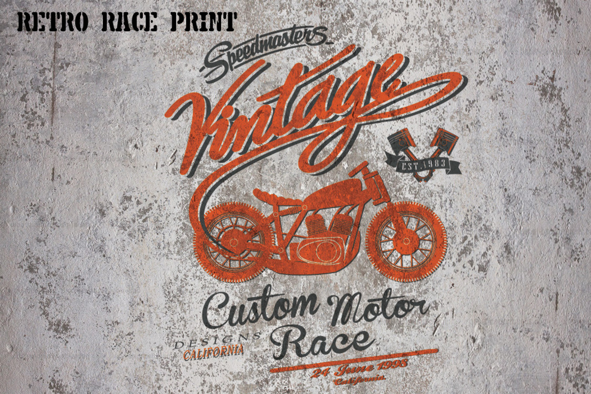 Race print vector set, an Illustration by swsctn