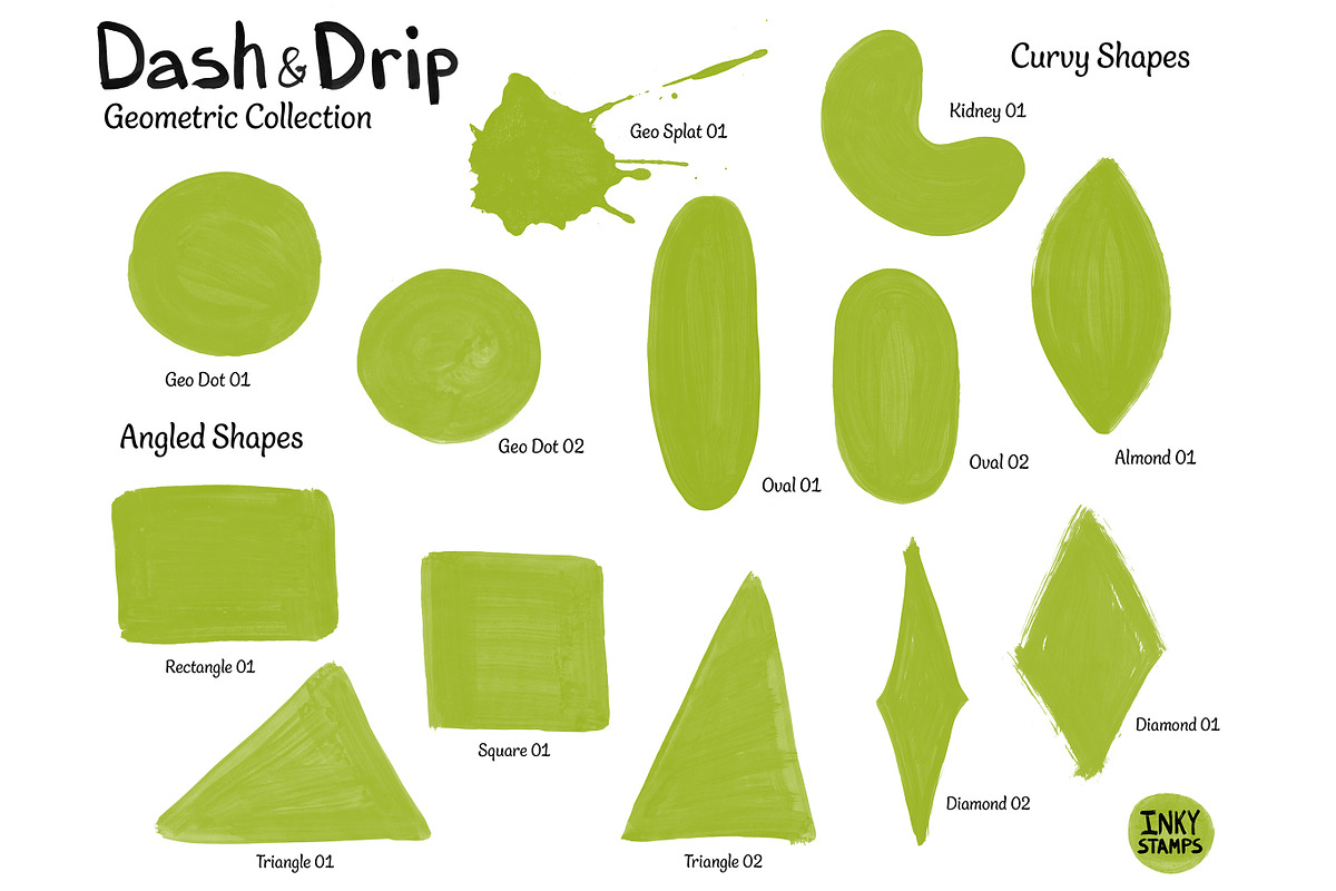 Geometric Stamp Brushes - Photoshop, a Brush Add-On by INKY STAMP BRUSHES (Photo 3 of 10)