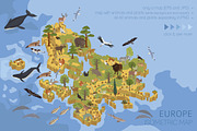 Europe isometric flora & fauna map, an Animal Illustration by pet design shop (Thumbnail 1 of 5)