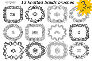 12 Knotted Braids Brushes. Package 3