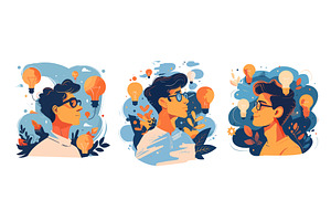 Visionary cartoon vector concepts, a Person Illustration by Valerie Bodnar