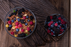 Mix of summer forest berries in a, a Food & Drink Photo by Stockphoto by vzwer