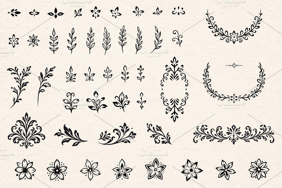 Floral Lace Frames & Ornament Bundle, an Object Graphic by Christine Krahl (Photo 15 of 24)