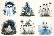 Halloween Floral Ghost Clipart, an Illustration by Dream Creation (Thumbnail 4 of 7)
