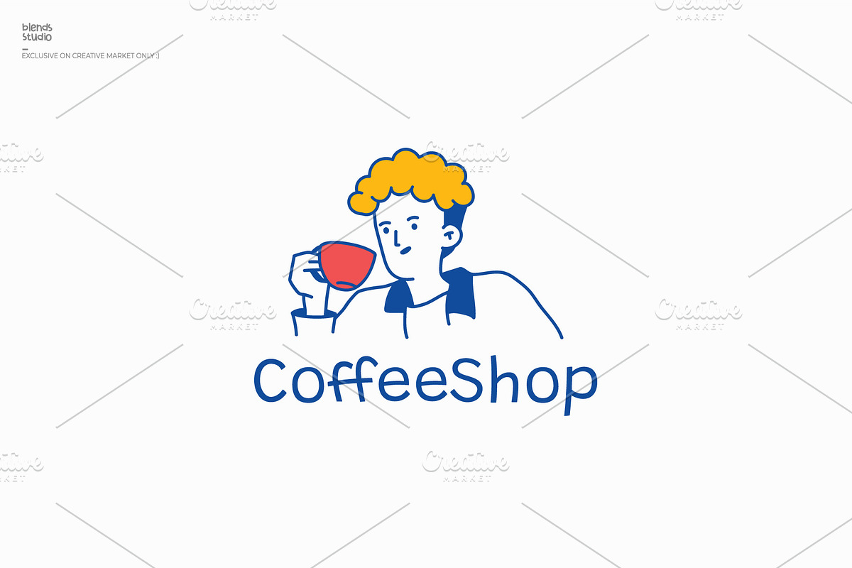 CoffeeShop logo, a Branding & Logo Template by blends.studio (Photo 1 of 4)