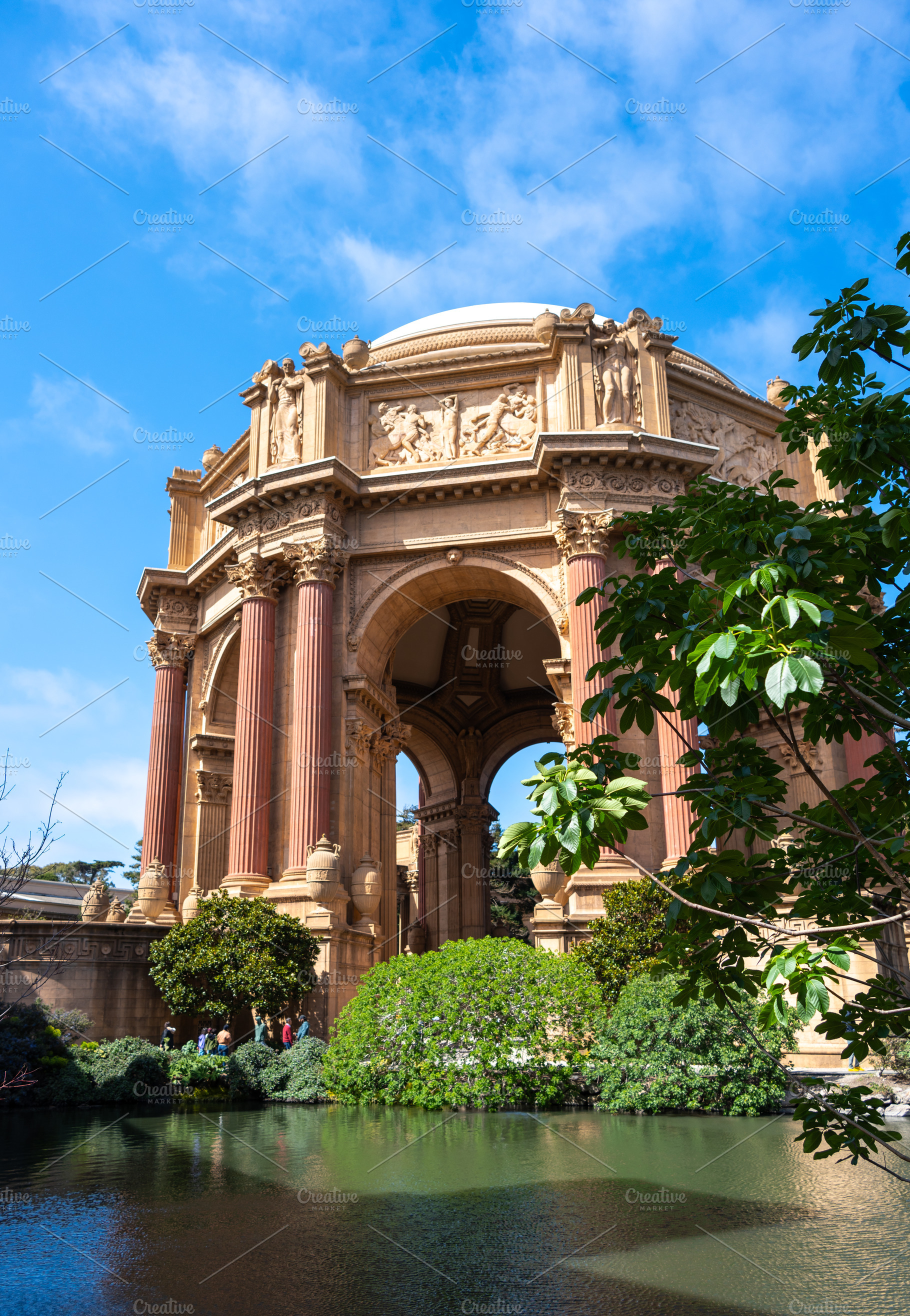 Palace of Fine Arts surrounded by greenery in San Francisco, USA, an Architecture Photo by GoodGoods