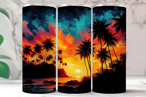 Tropical Sunset Beach Tumbler, an Arts & Entertainment Photo by LamanAzalea