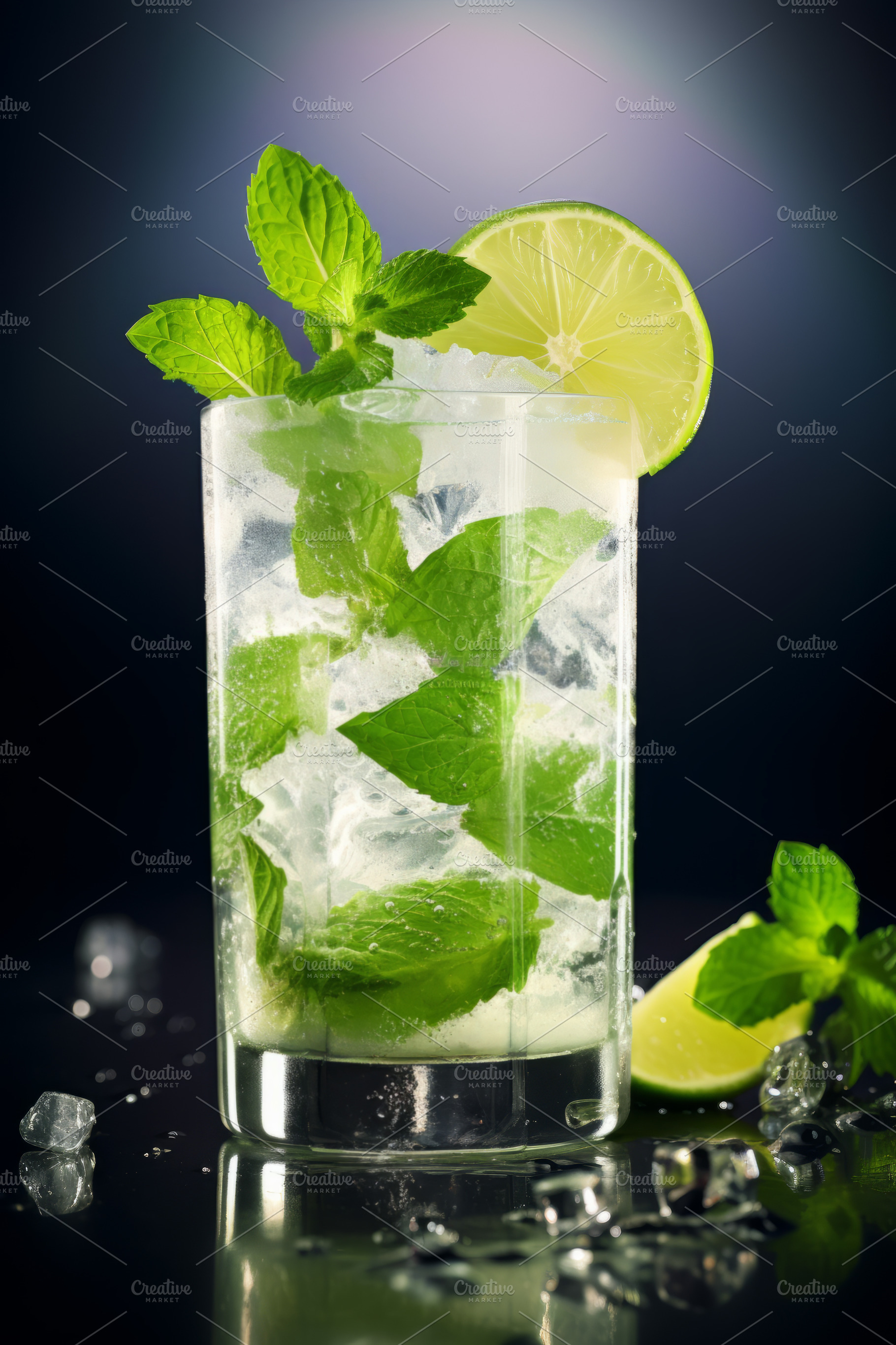 Mojito cocktail with lime and mint in highball glass, a Food & Drink Photo by Natalia Klenova's Shop