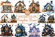 Halloween Pumpkin House Clipart, an Illustration by Craft Nest (Thumbnail 1 of 6)