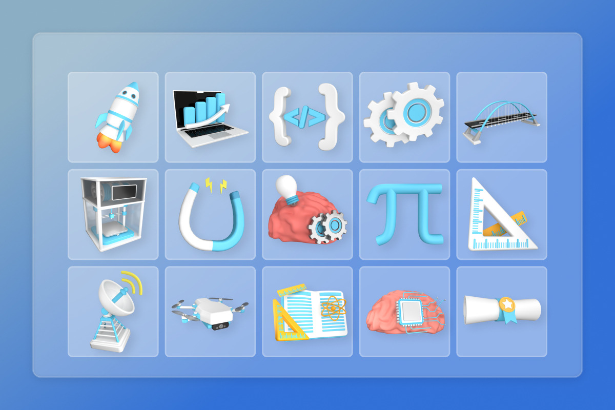 STEM Education 3D Icon Pack, an Education Illustration by twinstd (Photo 7 of 7)