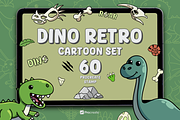 Dino Fun – Procreate Retro Stamp, a Brush Add-On by Pixel Picasso Studio (Thumbnail 1 of 9)