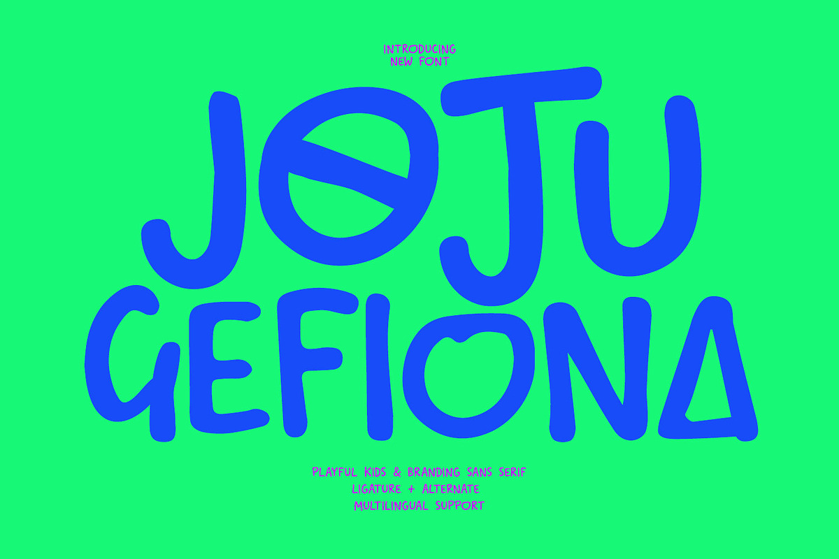 Joju Gefiona Playful Kids Branding, a Handwritten Font by Maulana Creative (Photo 1 of 7)