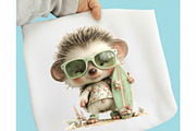 Whimsical Summer Hedgehog Clipart, an Illustration by designcity5 (Thumbnail 3 of 5)