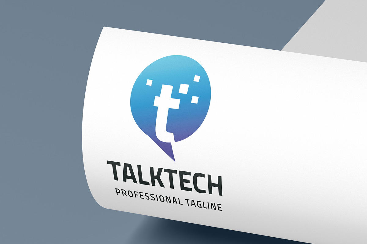 Talk Tech Letter T Pro Chat Logo, a Branding & Logo Template by Design ...