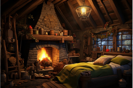Quaint Cozy old room. Generate Ai, an Architecture Photo by Ylivdesign