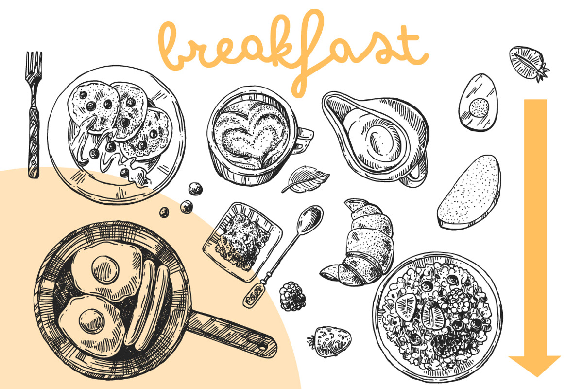 BIG set of food sketches, a Food Illustration by Steshnikova (Photo 5 of 16)