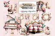 Vintage Romantic Clipart Bundle, a Decorative Illustration by EdeniaArtStudio (Thumbnail 1 of 13)